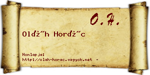 Oláh Horác névjegykártya